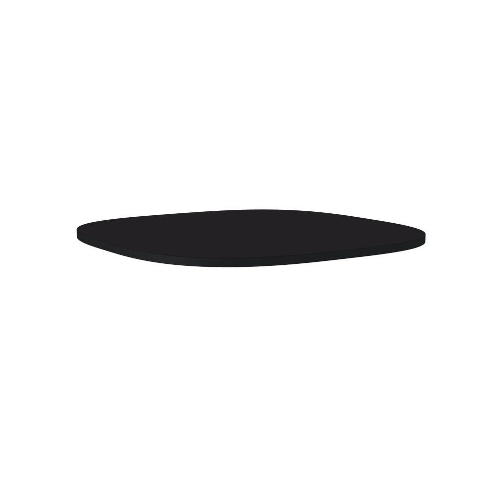 Table Top - Shape Superellipse - Length 85.00 cm - Width 85.00 cm - Superellipse Exponent 3.00  - Thickness 2.1 cm - Freeform 1.00000000 - Surface Linoleum, 4166 Charcoal - Core MDF - Edge MDF, Black - Profile Edge 90°