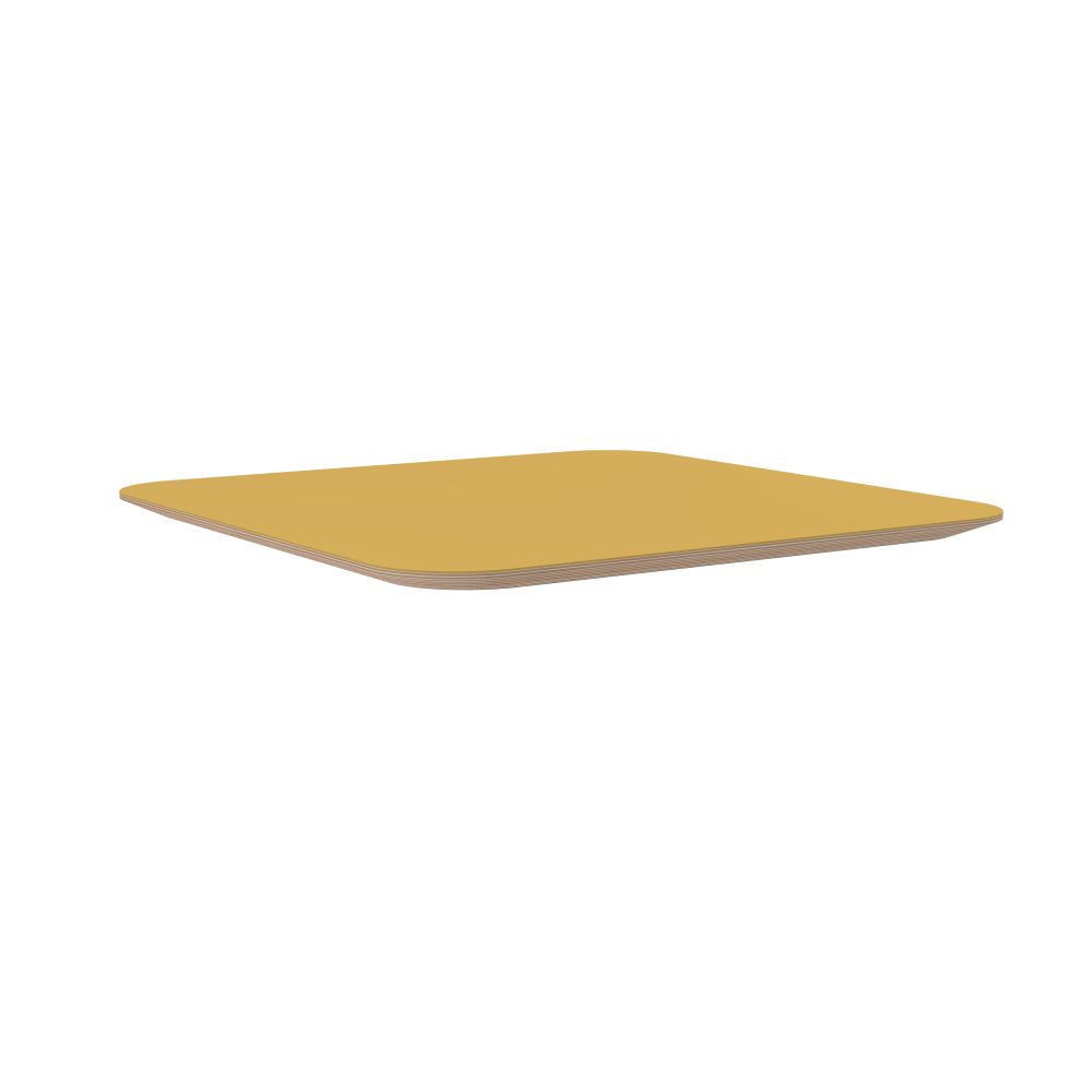 Table Top - Shape Square - Length 80.00 cm - Width 80.00 cm - Radius 10.00 cm - Thickness 2.6 cm - Freeform 1.00000000 - Surface Linoleum, S588 Pure Linoleum - Core Birch Plywood - Profile Edge 25°