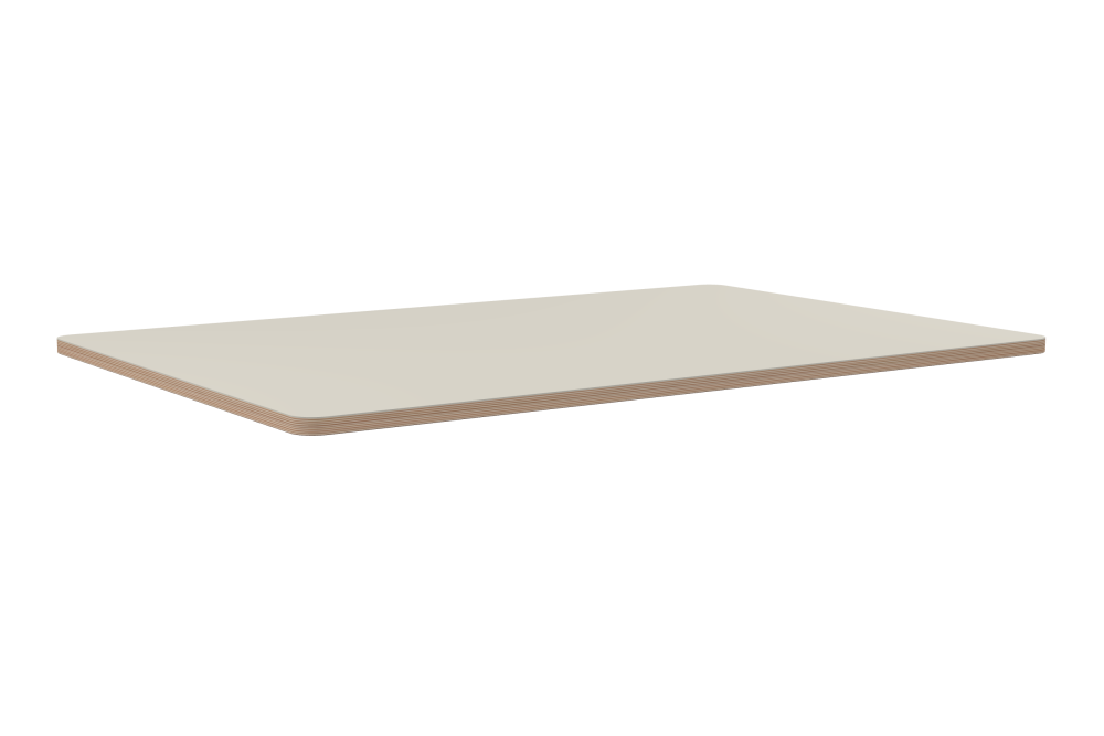 Table Top - Shape Square - Length 150.00 cm - Width 100.00 cm - Radius 4.00 cm - Thickness 2.6 cm - Freeform 1.00000000 - Surface Linoleum, 4176 Mushroom - Core Birch Plywood - Profile Edge 90°