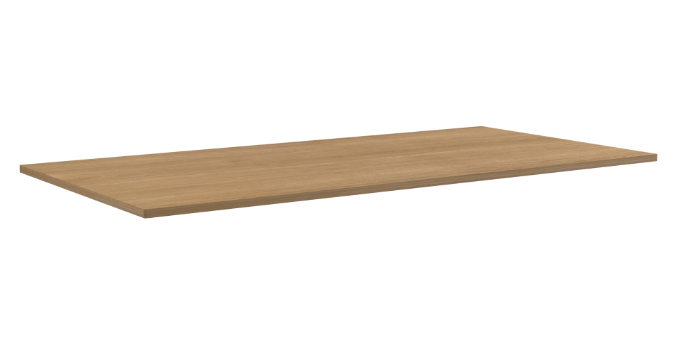 Table Top - Shape Square - Length 240.00 cm - Width 120.00 cm - Radius 1.00 cm - Thickness 2.9 cm - Surface Wood Veneer, Oak - Core Laminboard - Edge Wood, Oak - Profile Edge 90°