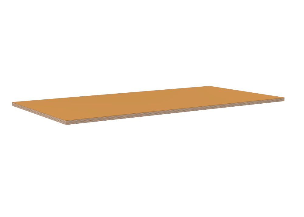 Table Top - Shape Square - Length 140.00 cm - Width 70.00 cm - Radius 0.30 cm - Thickness 2 cm - Surface Linoleum, 4002 Leather - Core Birch Plywood - Profile Edge 90°