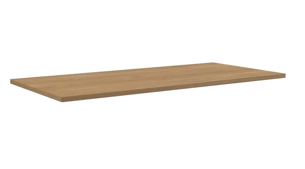 Table Top - Shape Square - Length 180.00 cm - Width 85.00 cm - Radius 1.00 cm - Thickness 2.9 cm - Surface Wood Veneer, Oak - Core Laminboard - Edge Wood, Oak - Profile Edge 90°