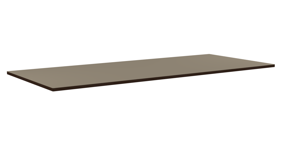 Table Top - Shape Square - Length 280.00 cm - Width 120.00 cm - Radius 1.00 cm - Thickness 3 cm - Surface Linoleum, 4011 Taupe - Core Laminboard - Edge Wood, Fumed Oak - Profile Edge 90°